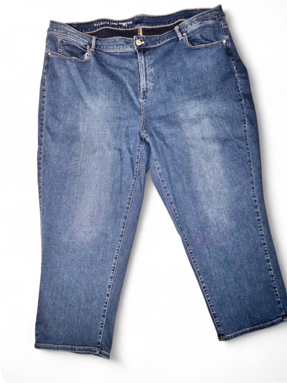 Talbots Blue Stretch Denim Women's Straight Cropped Jeans